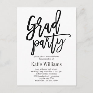 Brushed Editable Colour Graduation Party Invitatio Postcard