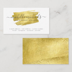 Brushed Faux Gold Foil Minimal Script Modern Business Card