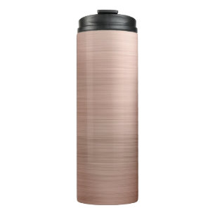 Brushed Faux Rose Gold Metallic Thermal Tumbler