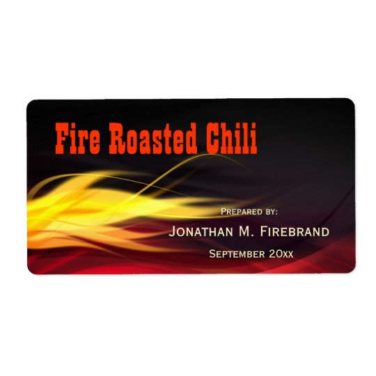 Brushed Flames Chilli or Shop Label Shipping Label