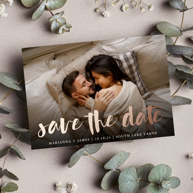 Brushed Foil Overlay | Photo Save the Date (Creator Uploaded)