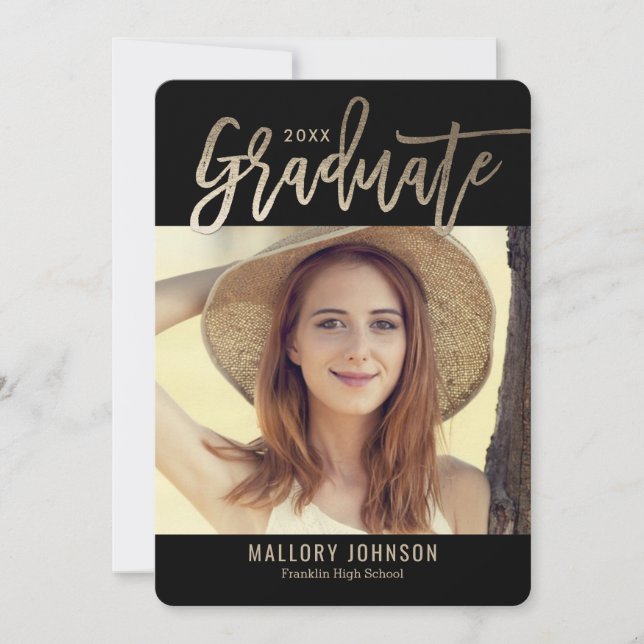 Brushed Glimmer EDITABLE COLOR Graduation Card (Front)