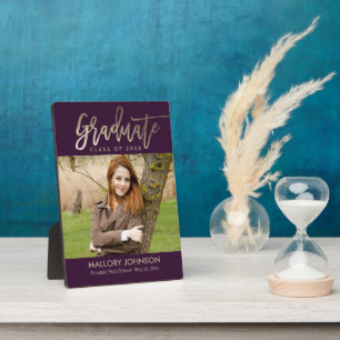 Brushed Glimmer EDITABLE COLOR Graduation Plaque