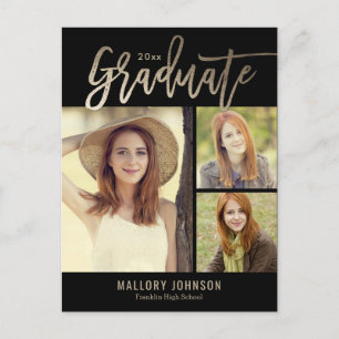 Brushed Glimmer Editable Color Graduation Postcard