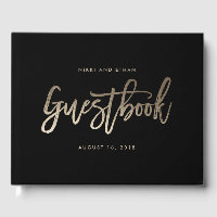 Brushed Glimmer EDITABLE COLOR Wedding Guest Book