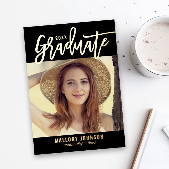 Brushed Glimmer Foil Graduation Invitation Card (Creator Uploaded)