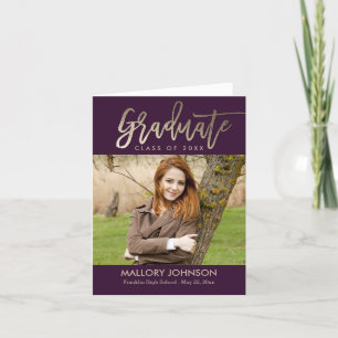 Brushed Glimmer Graduation Thank You Card