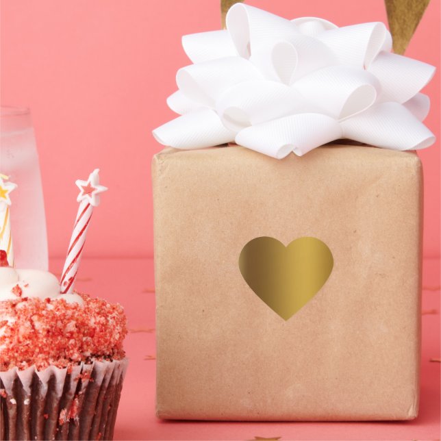 Brushed gold colour heart sticker (Party)