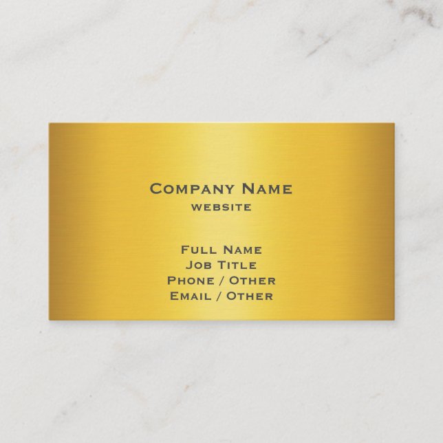 Brushed Gold Coloured Business Card (Front)