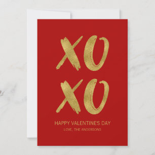 Brushed Gold Foil XOXO Valentine Card