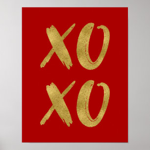 Brushed Gold Foil XOXO Valentine Poster Sign