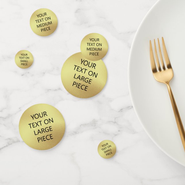Brushed Gold Foil Your Text Confetti (Group)