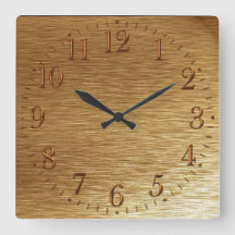 Brushed Gold Metal-look Wall Clock
