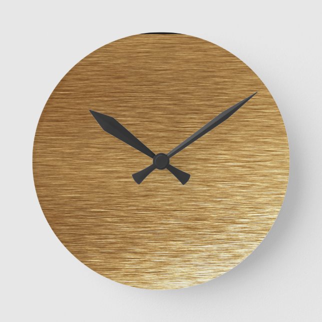 Brushed Gold Metal-look Wall Clock (Front)