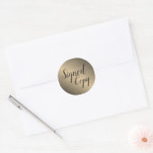 Brushed Gold Signed Copy Writer Author Classic Round Sticker (Envelope)