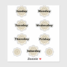 Brushed Golden Mandalas Days of the Week Bold Font