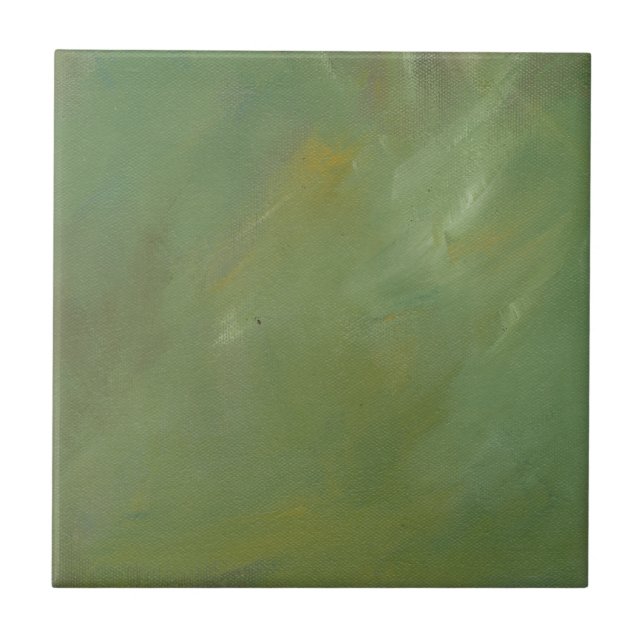 Brushed Green Faux Finish Ceramic Tile (Front)