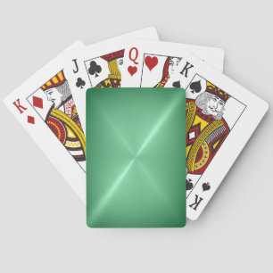 Brushed Green Metal Playing Cards