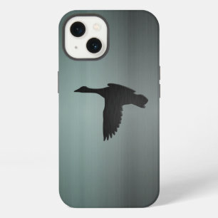 Brushed Gun Metal - Mallard Duck in Flight iPhone 13 Case