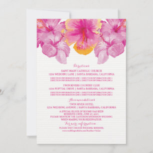 Brushed Hibiscus Floral Information Card