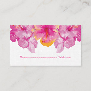 Brushed Hibiscus Floral Wedding Place Cards