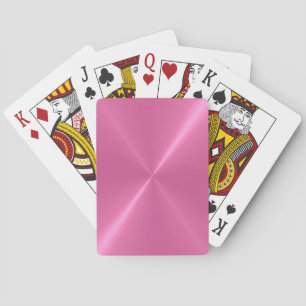 Brushed Hot Pink Metal Playing Cards
