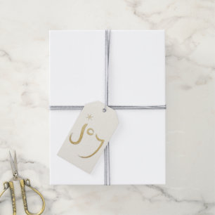 Brushed Joy Glitter Christmas Holiday Gift Tag