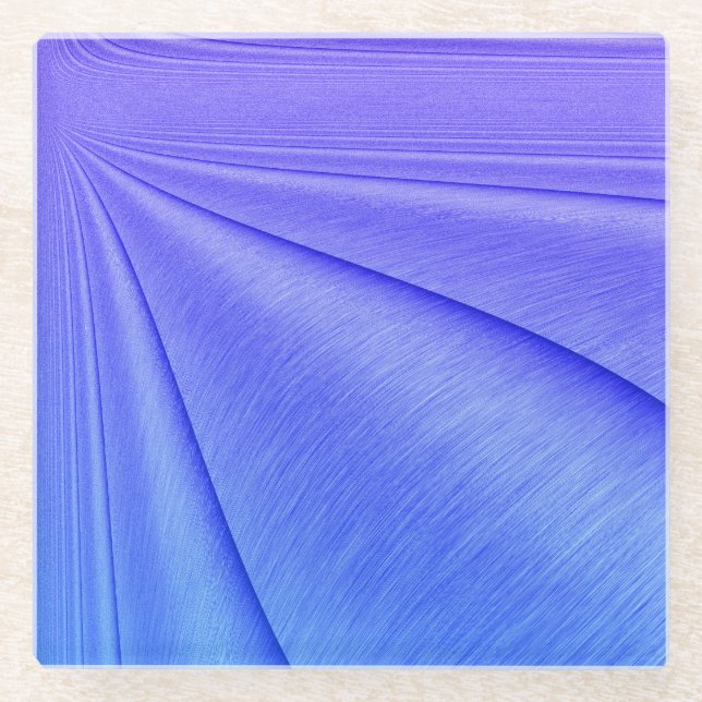 Brushed Lavender to Violet Contour Design Glass Coaster (Front)