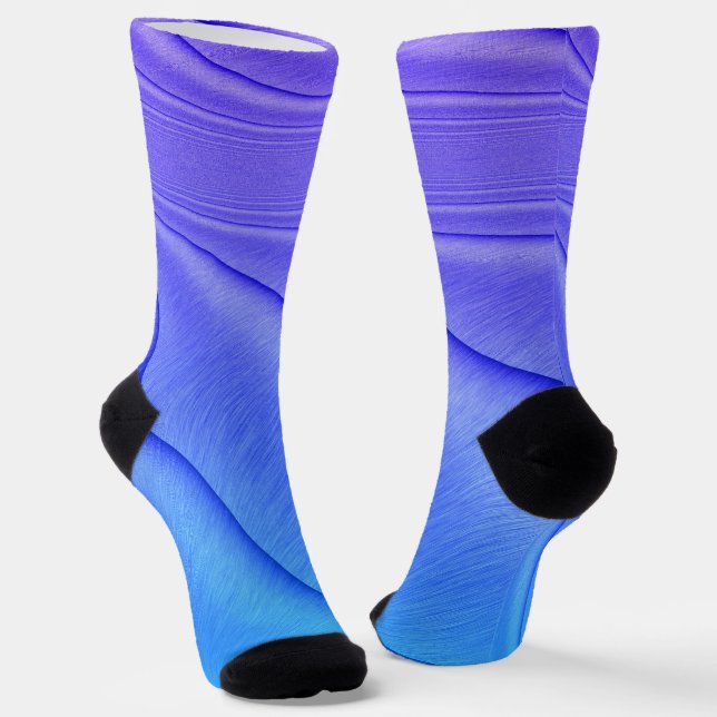Brushed Lavender to Violet Contour Design Socks (Angled)