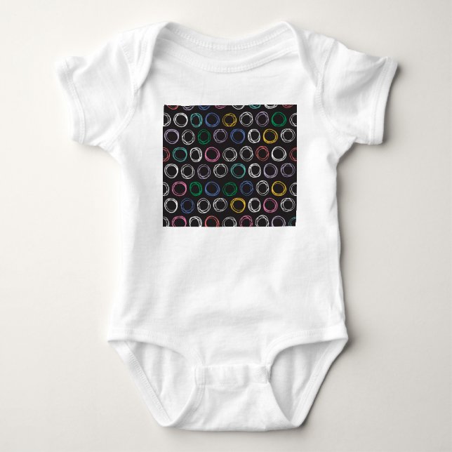 Brushed Lines: Hand Drawn Seamless Design Baby Bodysuit (Front)