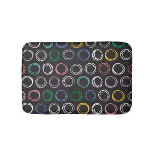 Brushed Lines: Hand Drawn Seamless Design Bath Mat