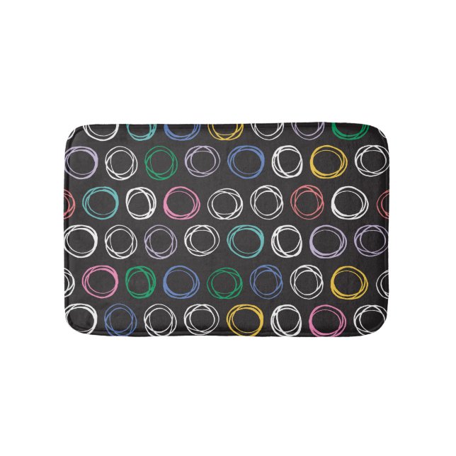 Brushed Lines: Hand Drawn Seamless Design Bath Mat (Front)