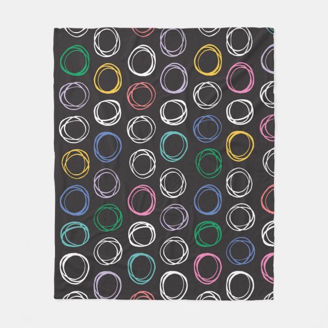 Brushed Lines: Hand Drawn Seamless Design Fleece Blanket (Front)