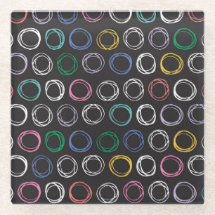 Brushed Lines: Hand Drawn Seamless Design Glass Coaster