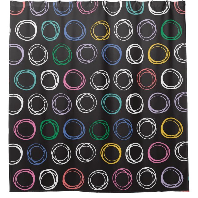 Brushed Lines: Hand Drawn Seamless Design Shower Curtain (Front)