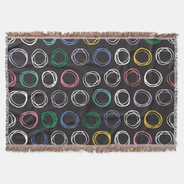 Brushed Lines: Hand Drawn Seamless Design Throw Blanket (Front)
