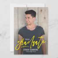 Brushed Mark Editable Colour Graduation Invitation