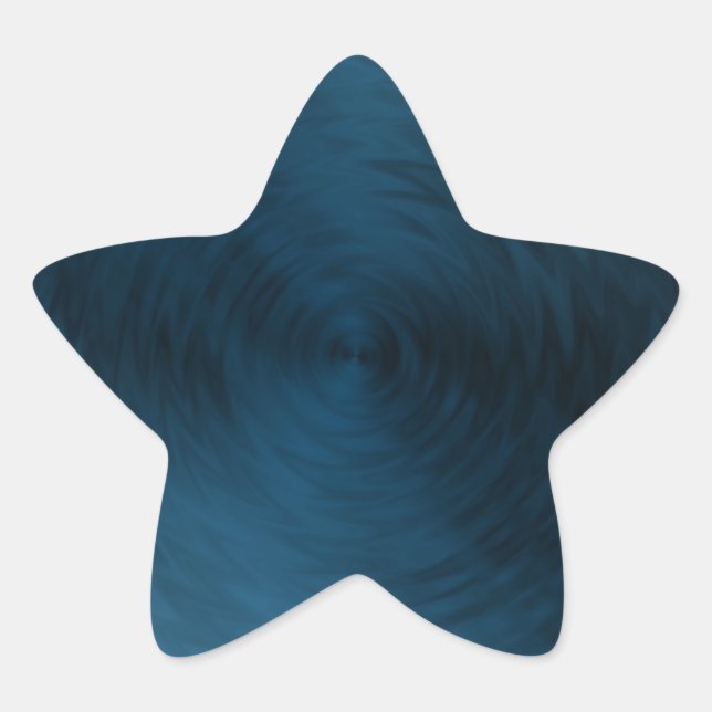 Brushed Metal Blue Steel Metallic Abstract Star Sticker (Front)