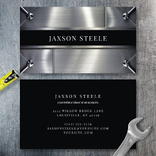 Brushed Metal Industrial Professional Business Card