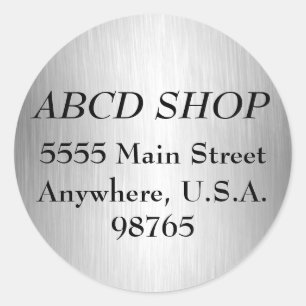 Brushed Metal Look Address Labels Stickers