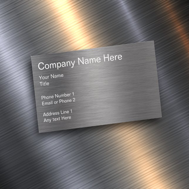 Brushed Metal Look Automotive Magnetic Business Card (Creator Uploaded)
