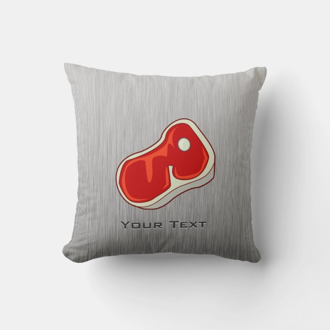Brushed Metal-look Butcher Steak Cushion (Front)