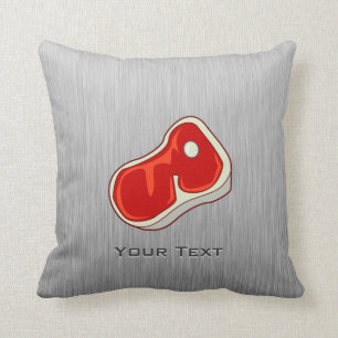 Brushed Metal-look Butcher Steak Cushion