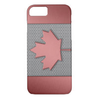 Brushed Metal Look Canadian Flag