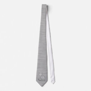 Brushed Metal look Cat Tie