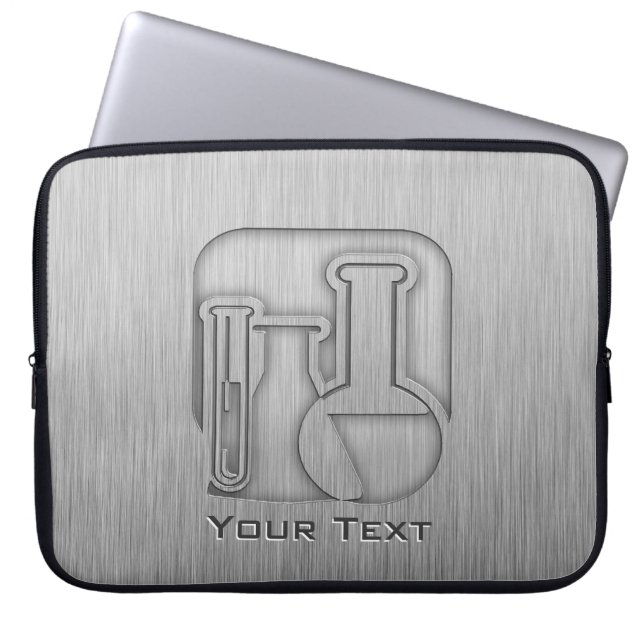 Brushed Metal-look Chemistry Laptop Sleeve (Front)