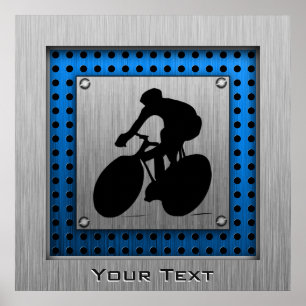 Brushed metal look Cycling Poster