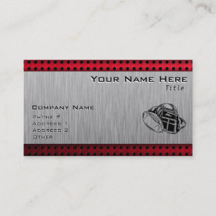 Brushed metal look Football Business Card