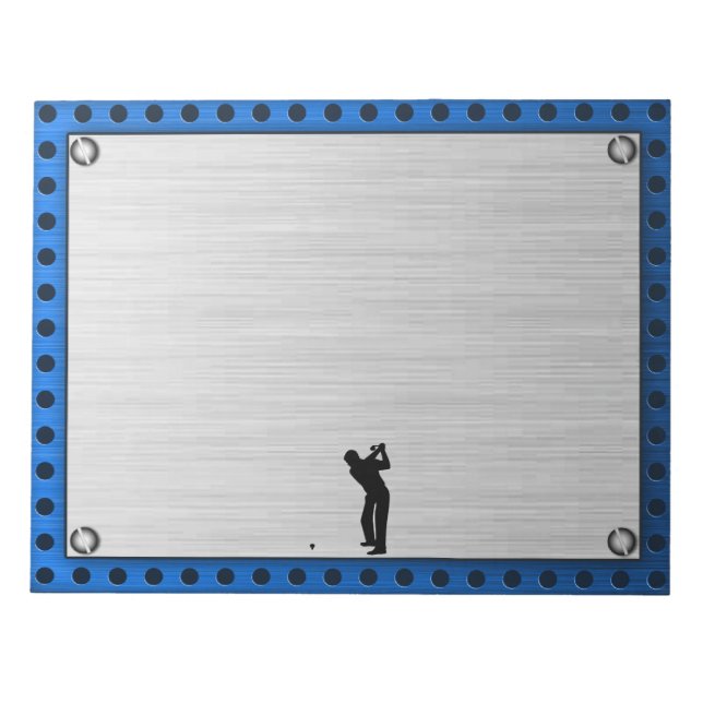 Brushed metal look Golf Notepad (Front)