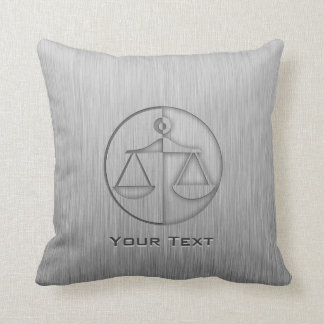 Brushed Metal-look Justice Scales Cushion
